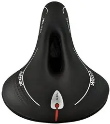 Produktbild: WITTKOP Fahrradsattel mit bequemem 3 Zonen Konzept und extra Gel Polsterung I Bequemer Fahrrad Sattel für Damen & Herren I Büchel Grande Medicus, Bike Seat mit Kloben, Schwarz