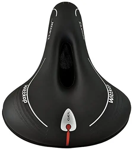 Produktbild: WITTKOP Fahrradsattel mit bequemem 3 Zonen Konzept und extra Gel Polsterung I Bequemer Fahrrad Sattel für Damen & Herren I Büchel Grande Medicus, Bike Seat mit Kloben, Schwarz