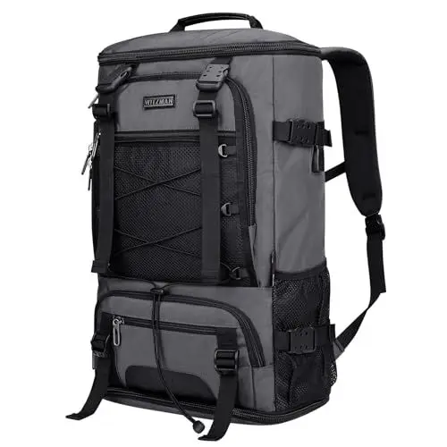 Produktbild: WITZMAN Reiserucksack Herren Großer Handgepäckrucksack Convertible 3 in 1 Taschen mit Schuhfach Passend für 17 Zoll Laptop（B689 Silbergrau）