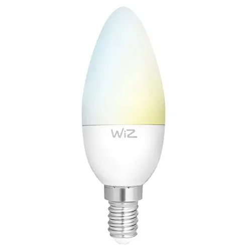Produktbild: WiZ Smarthome LED Lampe, WLAN. Alexa, Google, 430lm, 2700-6500K, 25.000h, E14, weiss