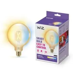 Produktbild: WiZ Tunable White Amber LED Lampe, Globe, E27, 50 W, Vintage Design, dimmbar, kalt- bis warmweiß, smarte Steuerung per App/Stimme über WLAN