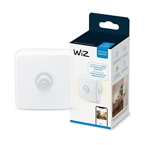 Produktbild: WiZ Motion Sensor (inkl. Batterien), Smarter Bewegungssensor mit 3 m Reichweite, Lichtsteuerung Aller WiZ Lampen und Leuchten im Innenbereich