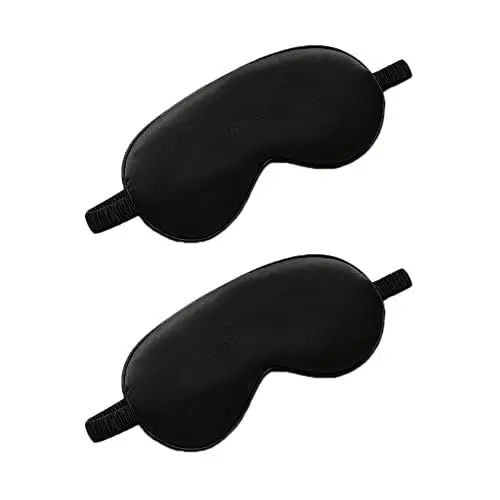 Produktbild: WIZBIOTECH 2er-Pack Schlafmaske für Frauen & Männer Mädchen Einstellbare Augenmaske Damen Schlafbrille Atmungsaktiv Reise Unisex Set (Schwarz)