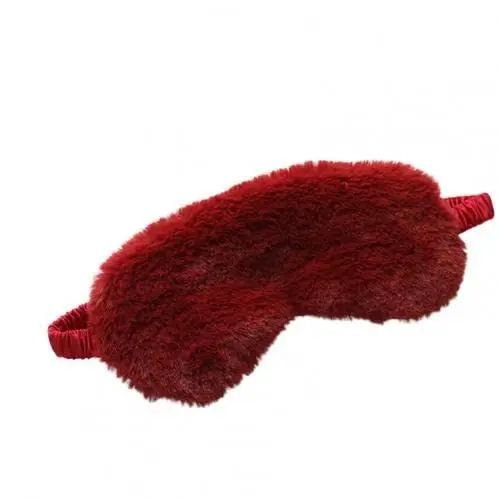 Produktbild: WIZBIOTECH Nette Flauschige Augenmaske für Schlaf Reisen Atmungsaktiv Eyeshade Augenabdeckung Augenblende Schlafmaske Kinder Erwachsene - Rot
