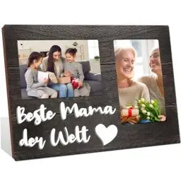 Produktbild: WJMSDK Geschenke für Mama, Holz Bilderrahmen Mit Spruch für Den Beste Mama - Geburtstagsgeschenke für Mama, Geschenke für Mama zum Geburtstag Weihnachten Muttertag, Fotogeschenke