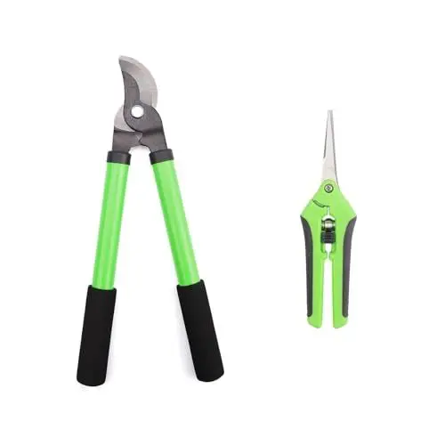Produktbild: WJUAN 2er Set Baumscheren & Gartenscheren – Leichte Astschere aus Präzisions‑Manganstahl mit Antihaftbeschichtung (36 × 16 × 3 cm) – Ideal für Blumen, Sträucher & Obstbäume