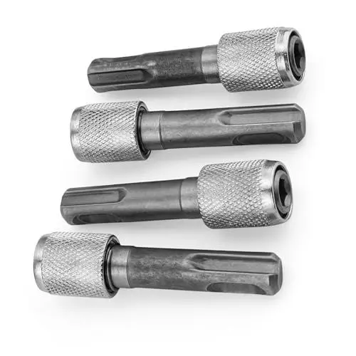 Produktbild: WJUAN Bits für Schlagschrauber, 4 Stück, Silber, 45er Stahl, Bohrfutter Adapter, Präzises Bohren, Schlagschrauber Bit Adapter, Geeignet für Schlagbohrmaschinen, Leichte Handbohrmaschinen (6.35mm)