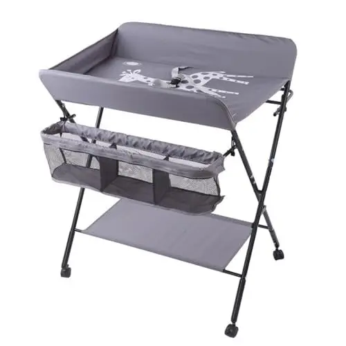 Produktbild: WJUHYGTF Baby Wickelkombi, Klappbare Wickelkommode Mobiler Wickeltisch Traglast Bis 25 KG Mit Ablage, Für Umkleiden Und Diapers Das Anwendbare Baby,A