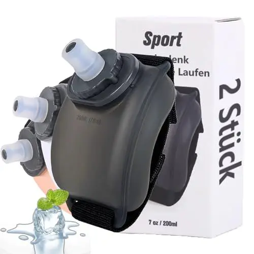 Produktbild: WJWSKI 2 Stück Trinkflasche Laufen Trinkflasche 200ml Trinkflasche Joggen Trinkflasche Laufen für Kurze Distanzen Outdoor-Aktivitäten wie Joggen Radfahren und Klettern (Beide Sind Schwarz)