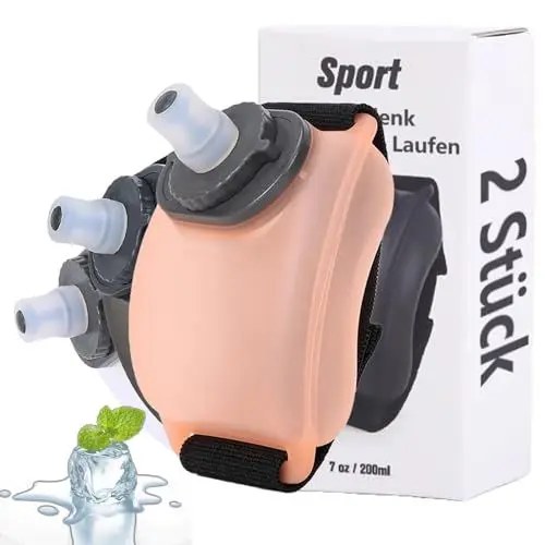 Produktbild: WJWSKI 2 Stück Trinkflasche Laufen Trinkflasche 200ml Trinkflasche Joggen Trinkflasche Laufen für Kurze Distanzen Outdoor-Aktivitäten wie Joggen Radfahren und Klettern (Beide Sind Rose)