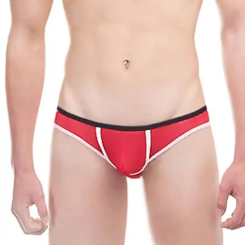 Produktbild: WKAYsIV Damen Schlafanzug Lustig Mesh Low Waist Tasche Butt Lift Sexy Herren Doppel Tanga Gesäß Offenbarende Unterwäsche Unterwäsche Herren Der (Red, M)