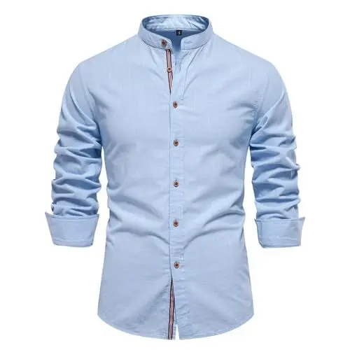 Produktbild: WKAYsIV Fliege Jungen Blau Top Herren Casual Day Einfarbig Langarmhemd Hemd Herren Batik Langarm(Hellblau,XS)