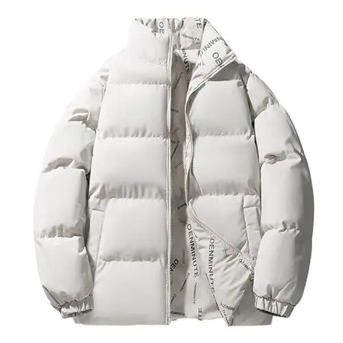 Produktbild: WKAYsIV Für Hundebesitzer mit Stehkragen für Herren im Kong-Stil, lockerer Baumwollmantel im Paar-Stil Winter Outdoor Mantel Herren (Khaki, L)