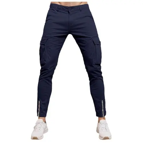 Produktbild: WKAYsIV Herren Pants Sporthose Herren Herren Sommer Hose Overalls Shot Bequeme Freizeithose Angelbekleidung Herren Winter(Marine,S)