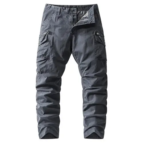 Produktbild: WKAYsIV Lange Arbeitshose Herren Wanderbekleidung Herren schmale Füße, mikroelastisch, modisch, leicht, Arbeitshose, mehrere Taschen Tarnkleidung Herren(Grey,31)