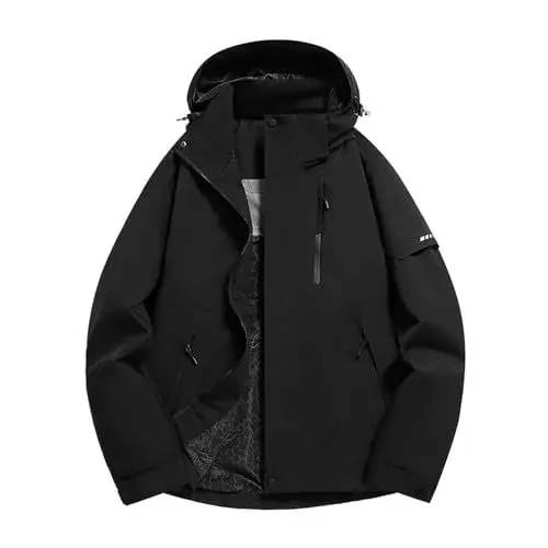 Produktbild: WKAYsIV Mantel Herren Kapuzenjacke Lockerer Sporttrend Bequeme und atmungsaktive europäische und Bergsteigerkleidung Ärmellose Herren (Black, XXL)