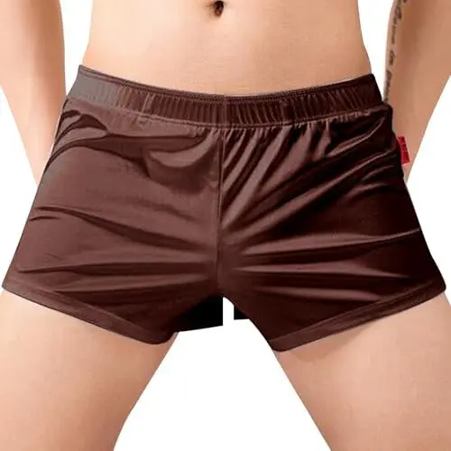 Produktbild: WKAYsIV Retro Unterwäsche Herren Schwarz Sportslip Pyjamahose Herrenunterwäsche Home Pants Herrenhöschen Schlafanzug Lustig (Coffee, L)
