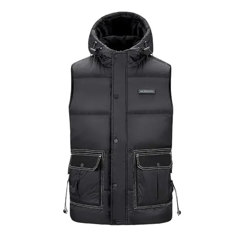 Produktbild: WKAYsIV Weg in Den Westen mit verdickter dreidimensional geformter Tasche ist locker warm Westen Nichts Neues Mit Materialien (Black, XXXXL)