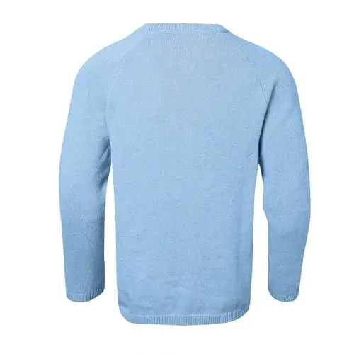 Produktbild: WKAYsIV fleecepulli Kinder Braune Lederjacke Kurz lässig gestrickte Knopf Pullover Strickjacke Elegante Mantel Herren(Blau,L)