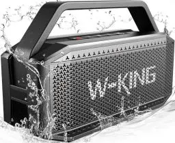 Produktbild: W-KING Bluetooth Lautsprecher Box Groß (100W Spitze)60W Musikbox Bluetooth Box, IPX6 Tragbar Lautsprecher Outdoor Party Soundbox Boombox/Ex-großer Passiver Radiator Tiefer Bass/PowerBank/40H/TF/AUX/EQ