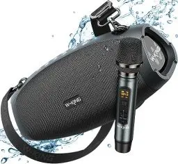 Produktbild: W-KING Bluetooth Lautsprecher Groß mit kabellosem Mikrofon,(120W Peak) 70W IPX6 Tragbare Outdoor Lautsprecher Boxen Bluetooth Box Musikbox, DREI Passive-tiefer Bass/DSP/Powerbank/TF/AUX/EQ/Öffner
