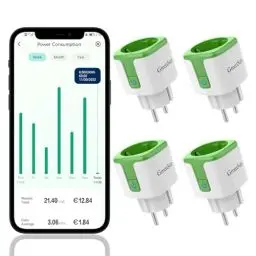 Produktbild: WLAN Steckdose mit Strommessung - Stromverbrauch Energiekostenmesser Sprachsteuerung Stromzähler WiFi zeitschaltuhr steckdose Smart Plug Home 4PC