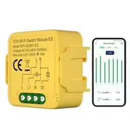 Produktbild: Wlan Smart Switch mit Strommessung Funktioniert, 1 Kanal 16 A. Kein Hub nötig,Steuerung Aller angeschlossenen Geräte über die VnSync APP. Kompatibel mit Alexa & Google Home.