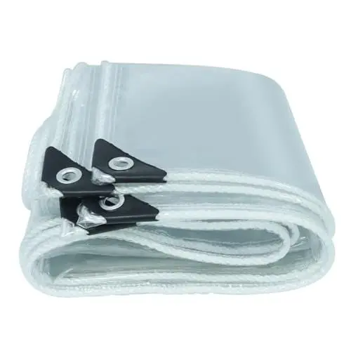 Produktbild: WLEJSL Transparente Plane Ösen Transparente Vinylplane Transparente Plastikplanen Verstärktem Rand Verdickte, Reißfeste, wasserdichte PVC Vinylplane für Terrasse, Camping, Gewächshaus,1m x 2m