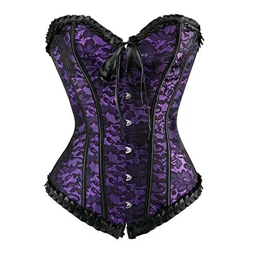 Produktbild: WLFFW Corsage Dessous übergröße Korsett Sexy Damen (EUR(32-34) S, Lila)