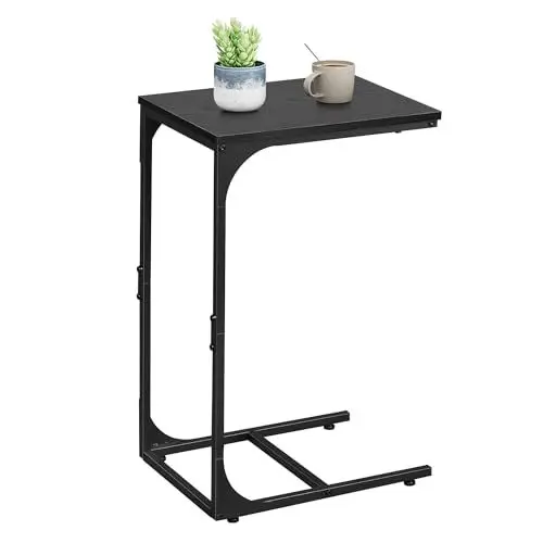 Produktbild: WLIVE Beistelltisch Couch, C Form Sofatisch, 30 x 40 x 62 cm, Beistelltische fürs Wohnzimmer, Schlafzimmer, Balkon (1, Schwarz)