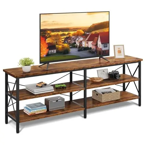 Produktbild: WLIVE TV Schrank Lowboard für Fernseher bis zu 70 Zoll, Fernsehschrank TV Board mit Offenen Stauraum, 160 x 36 x 61 cm, Fernsehtisch für Wohnzimmer und Schlafzimmer Stand up to