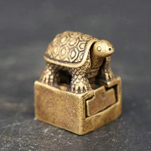 Produktbild: WLVG Curio Collection China Kleine bronzene Tierschildkröte Kind und Mutter Siegel Statue Statue Statuen