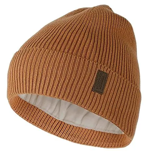 Produktbild: Wmcaps Beanie Mütze, Herren Winter Warme Unisex Wintermütze Strickmütze Dehnbare Weiche Wollmütze mit Bündchen und Dickem Warmem Futter Geschenk für Freundin männer Frauen (Gelb)