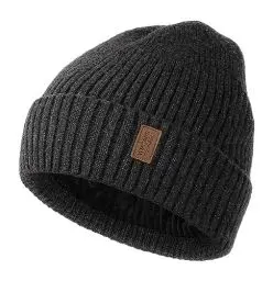 Produktbild: Wmcaps Mütze Herren Winter, Thermo Strickmützen für Herren, Warme Fleece Laufmütze Beanie Damen Herrenmütze Winter, Winddichte Wintermütze Männer Unisex-Mütze (Dunkelgrau)