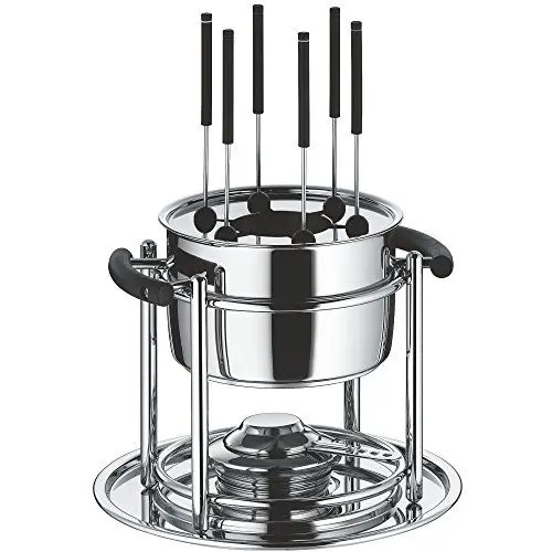 Produktbild: WMF Allegro Fondueset 11-teilig, für 6 Personen, mit Brenner und Gabeln, Cromargan Edelstahl, Fonduetopf Induktion, spülmaschinengeeignet