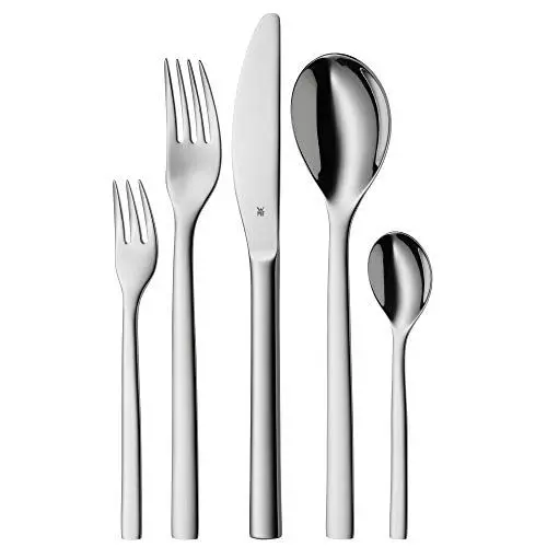 Produktbild: WMF Atria Vorteils Besteck Set 12 Personen, Essbesteck 60 teilig, Monobloc-Messer, Cromargan Edelstahl poliert, spülmaschinenfest