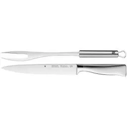 Produktbild: WMF BBQ Grillset 2-teilig, Tranchierbesteck aus Fleischmesser und Fleischgabel Edelstahl, Grillbesteck für Steak, Fisch, Gemüse, Cromargan Edelstahl