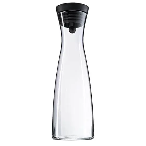 Produktbild: WMF Basic Wasserkaraffe 1,5 liter, Glaskaraffe mit Deckel 1,5 l, Silikondeckel, CloseUp-Verschluss