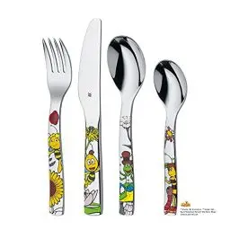 Produktbild: WMF Biene Maja Kinderbesteck Set 4-teilig, Kinderbesteck Edelstahl, Besteck Kinder ab 3 Jahre, Cromargan poliert, spülmaschinengeeignet