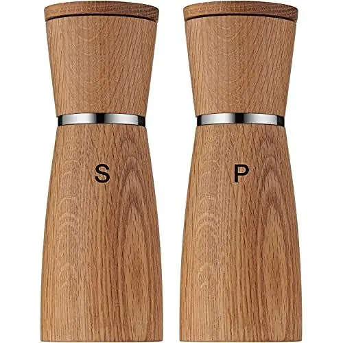 Produktbild: WMF Ceramill Nature Salz und Pfeffermühle-Set 2-teilig, 17,9 cm, unbefüllt, Holz Keramikmahlwerk, Mühle für Salz, Pfeffer, Chillischoten