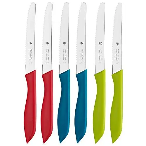 Produktbild: WMF Classic Line Frühstücksmesser Set 6-teilig, 23 cm, Brötchenmesser Wellenschliff, Brotzeitmesser, Spezialklingenstahl, Kunststoffgriff, bunt