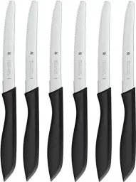 Produktbild: WMF Classic Line Frühstücksmesser Set 6-teilig, 23 cm, Brötchenmesser Wellenschliff, Brotzeitmesser, Spezialklingenstahl, Kunststoffgriff, schwarz