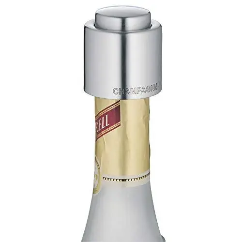 Produktbild: WMF Clever&More Sektverschluss mit Aufschrift 3,5 cm, Champagner Verschluss, Sektflaschenverschluss, Cromargan Edelstahl mattiert, Flaschenverschluss