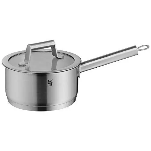 Produktbild: WMF Comfort Line Stielkasserolle 16cm mit Deckel, Kochtopf klein 1,4l, Milchtopf Induktion, Cromargan Edelstahl mattiert, Skalierung, stapelbar, unbeschichtet