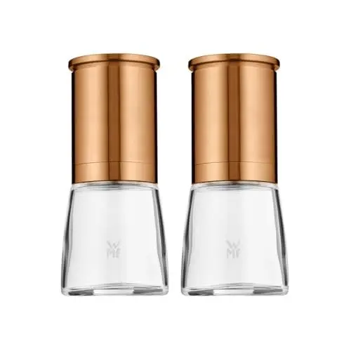 Produktbild: WMF De Luxe Salz und Pfeffermühle Set 2-teilig, unbefüllt, 14 cm, Glas, Keramikmahlwerk, Mühle für Salz, Pfeffer, Chillischoten, kupfer