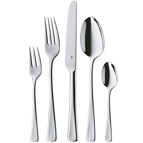 Produktbild: WMF Denver Besteck Set 12 Personen, Essbesteck 60 teilig, Monobloc-Messer, Cromargan Edelstahl poliert, glänzend, spülmaschinenfest