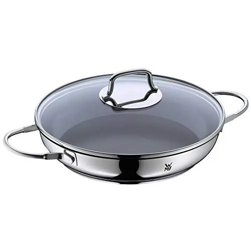 Produktbild: WMF Devil Servier-Schmorpfanne Induktion 26 cm mit Glasdeckel, Ofenfeste Pfanne, Servierpfanne, Cromargan Edelstahl beschichtet, Keramikbeschichtung, backofenfest