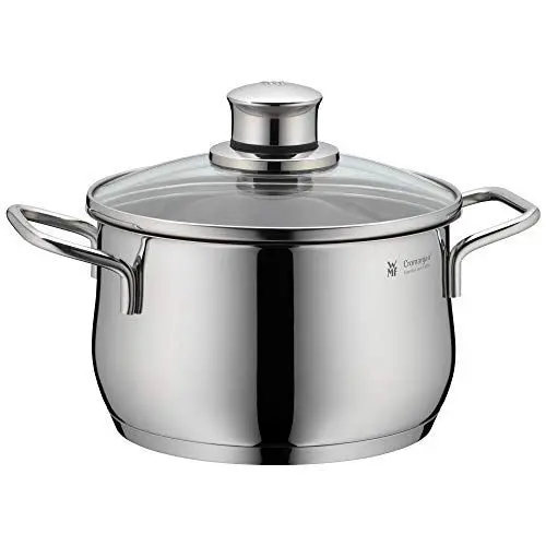 Produktbild: WMF Diadem Plus Kochtopf klein 16 cm, Glasdeckel, Fleischtopf Induktion 2l, Cromargan Edelstahl poliert, unbeschichtet