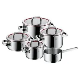 Produktbild: WMF Function 4 Topfset Induktion 5-teilig, Glasdeckel mit 4 Abgießfunktionen, Cromargan Edelstahl poliert, Induktions Töpfe Set, Innenskalierung