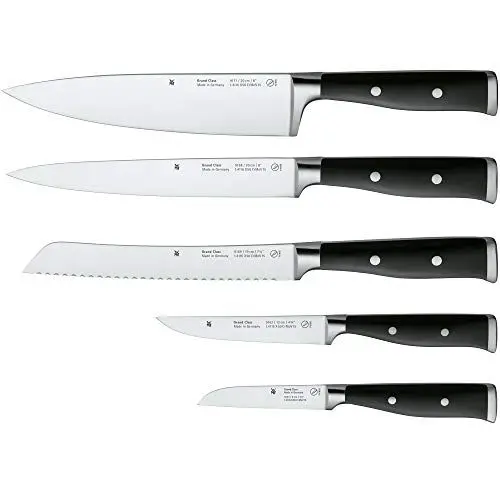 Produktbild: WMF Grand Class Messerset 5teilig, Made in Germany, 5 Messer geschmiedet, Küchenmesser, Performance Cut, Spezialklingenstahl